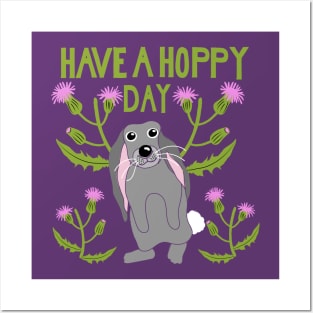 Have a Hoppy Day Floppy Eared Bunny Graphic Posters and Art